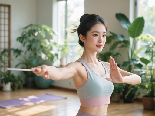 五禽戏练习场景，教练演示模仿虎鹿熊猿鸟五种动物动作的健身功法